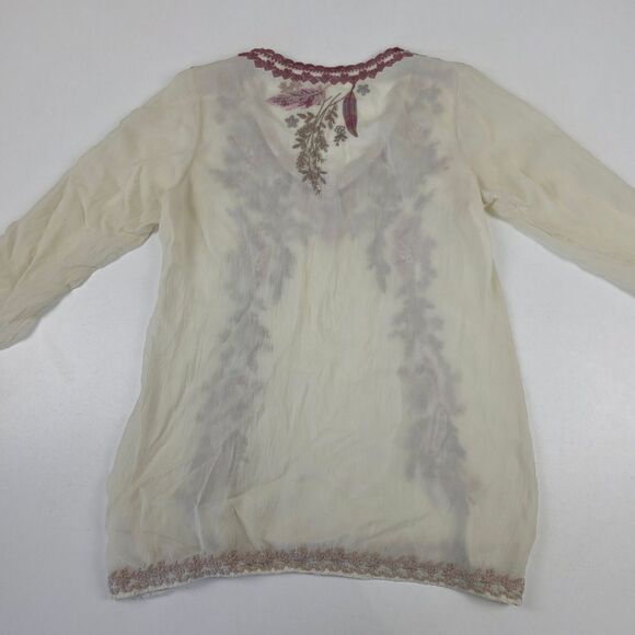 Johnny Was Embroidered Floral Tunic Top Womens Sz XS - Picture 8 of 9